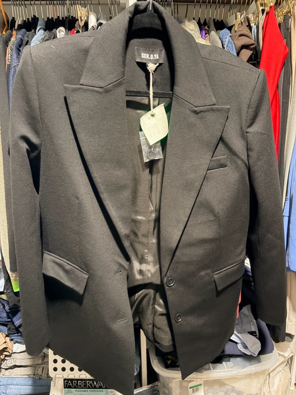 SER.O.YA Black Single-Breasted Men's Blazer